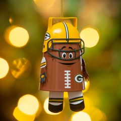 Packers Football Cow Bell Ornament
