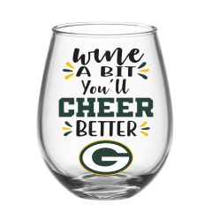 Packers Wine A Bit Boxed Stemless Wine Glass