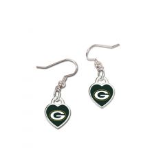 Packers Heart Dangler Earrings