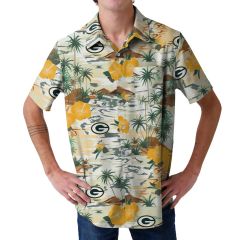 Packers Paradise Floral Button Up Camp Shirt