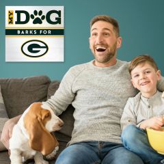 Packers White "My Dog Barks" Wall Art