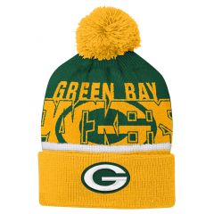Packers Youth On Trend Cuffed Pom Knit Hat