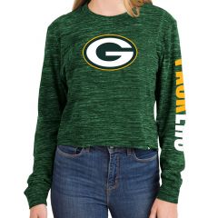 Packers Women's Reverse Space Dye Cropped T-Shirt