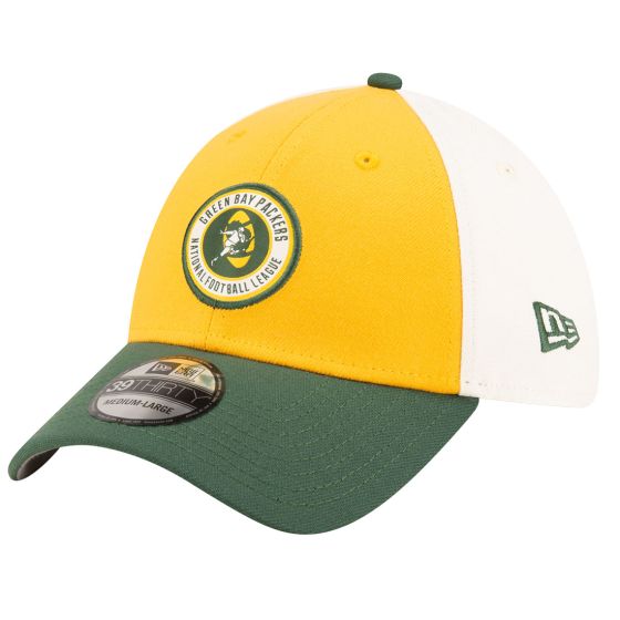 Green Bay Packers New Era Throwback Circle 39Thirty Cap at the Packers Pro Shop