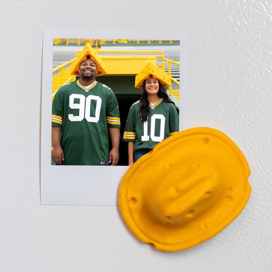 Green Bay Packers Cheesehead Cowboy Hat Magnet at the Packers Pro Shop