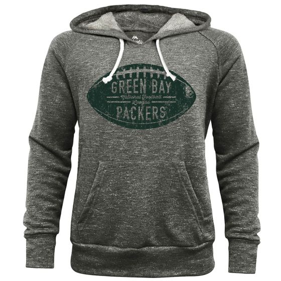 Packers Vintage Terry Pigskin Hoodie 2XL Charcoal Gray
