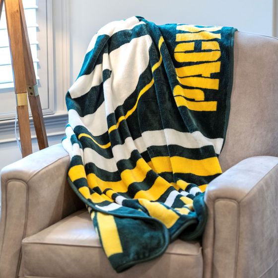 Green Bay Packers Raschel Throw Blanket at the Packers Pro Shop