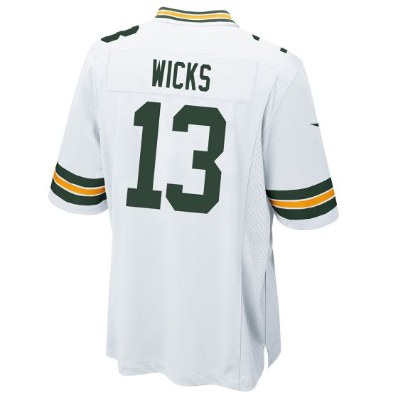 Green Bay Packers 13 Dontayvion Wicks Nike Away Game Jersey at the Packers Pro Shop