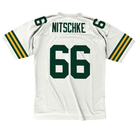 66 Nitschke Mitchell Ness Away Replica Jersey at the Green Bay Packers Pro Shop