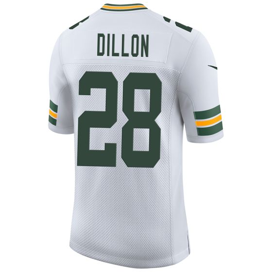 Green Bay Packers 28 A.J. Dillon Nike Away Limited Jersey at the Packers Pro Shop