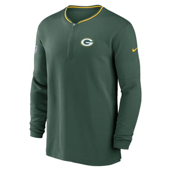 Green Bay Packers Nike Sideline Coaches 1 2 Zip Top at the Packers Pro Shop