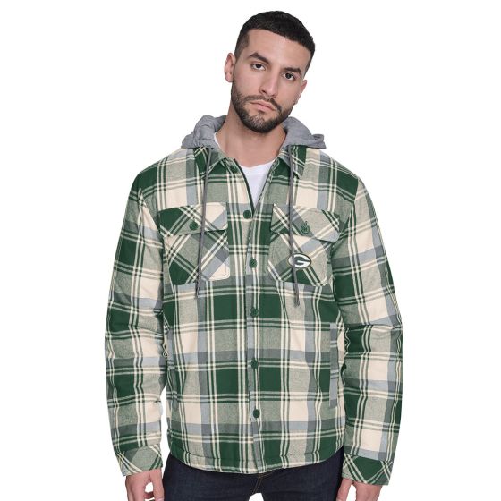 Green Bay Packers Full Back Plaid Jacket at the Packers Pro Shop