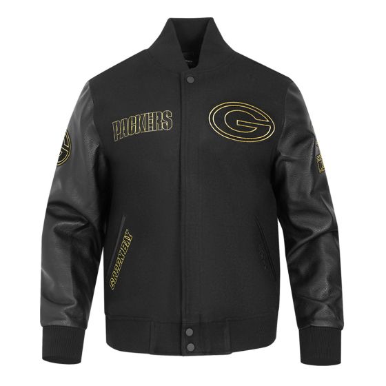 Black and gold varsity jacket outlet