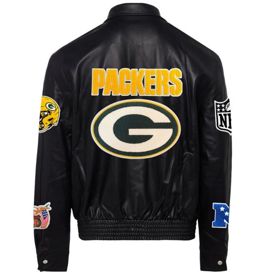 好評 Packers Bay Green Jeff the at Jacket Leather Full Hamilton レザージャケット