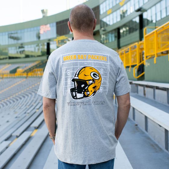 Green Bay Packers Vineyard Vines Football Field T Shirt at the Packers Pro Shop