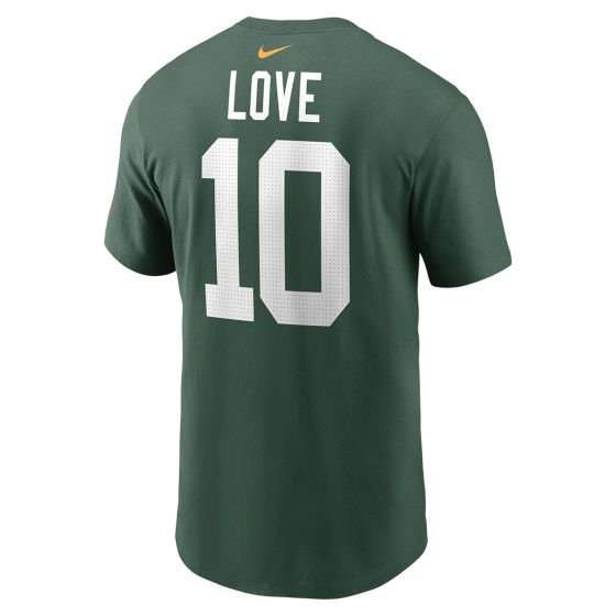 Green Bay Packers Nike 10 Jordan Love Home Name Number T Shirt at the Packers Pro Shop