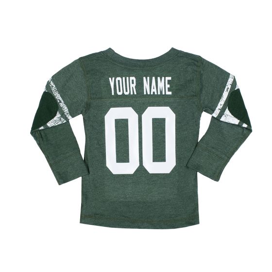 Green Bay Packers Custom Toddler LS Football Jersey T Shirt at the Packers Pro Shop