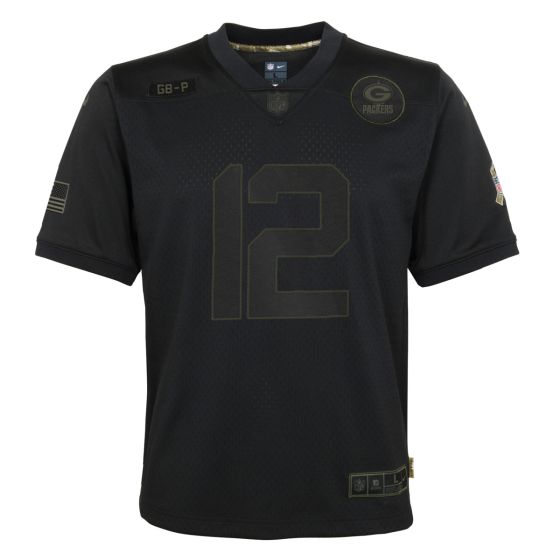 Green Bay Packers 12 Rodgers Salute to Service Youth Game Jersey at the Packers Pro Shop