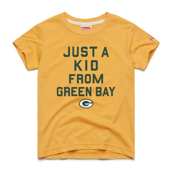 Green Bay Packers Homage Kids Just A Kid T Shirt at the Packers Pro Shop