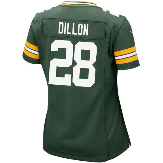 Green Bay Packers 28 A.J. Dillon Home Womens Nike Game Jersey at the Packers Pro Shop