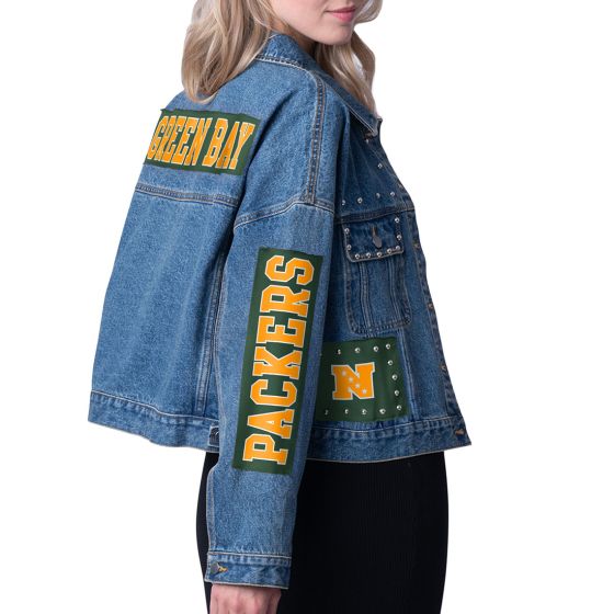 Green Bay Packers Womens Game Ball Denim Jacket at the Packers Pro Shop