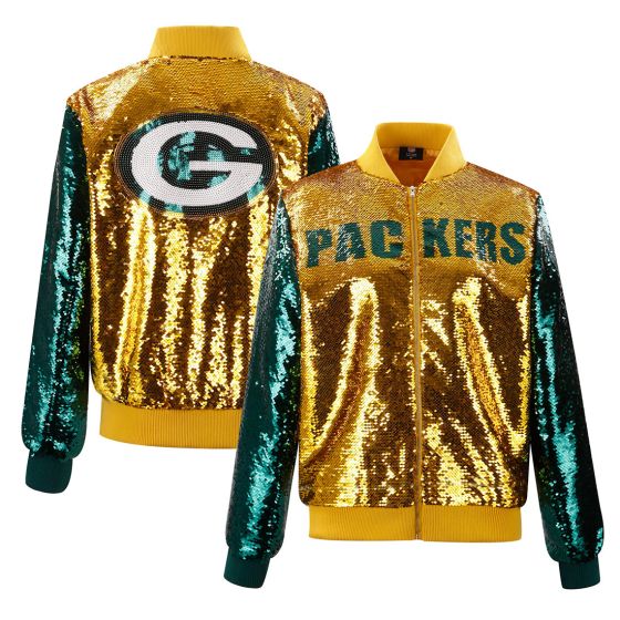 Green Bay Packers Cuce Womens 2 Tone Sequin Jacket at the Packers Pro Shop