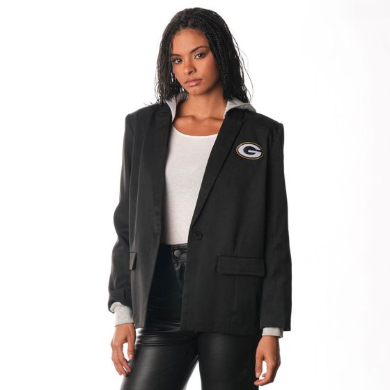 Green Bay Packers The Wild Collective Womens Hooded Blazer at the Packers Pro Shop