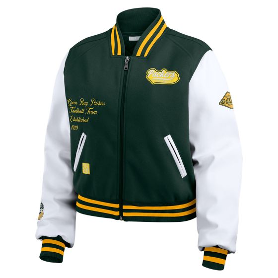 Green and gold varsity jacket clearance