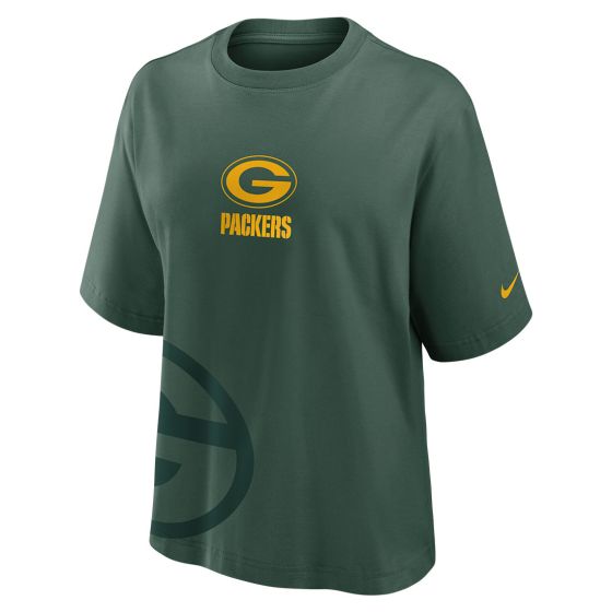 Green Bay Packers Nike Womens Essential Boxy T Shirt at the Packers Pro Shop