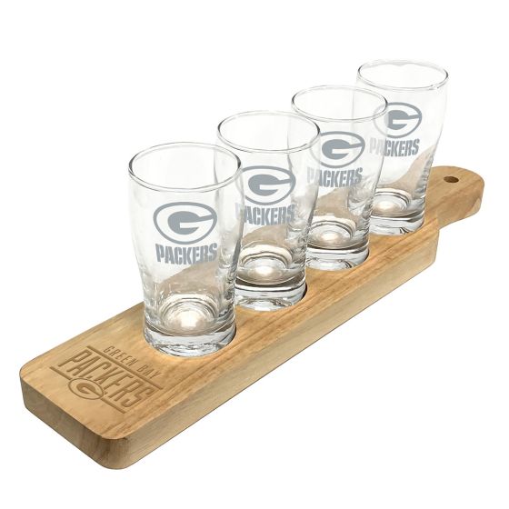 Green Bay Packers Etch Beer Flight at the Packers Pro Shop