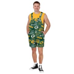 Packers FOCO Historic Print Short Overalls