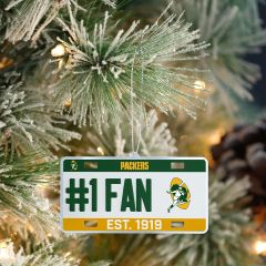 Packers FOCO Throwback License Plate Ornament