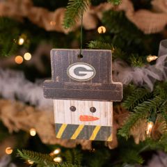 Packers Snowman Face Ornament