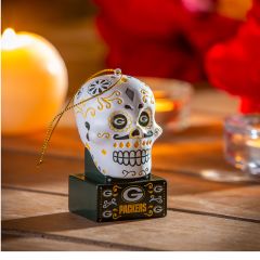 Packers Sugar Skull Ornament