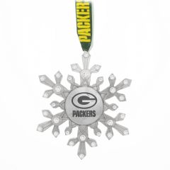 Packers Snowflake Ornament With Crystals