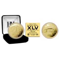 Packers Super Bowl XLV Gold Plated Flip Coin