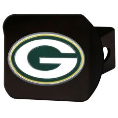 Packers Black Metal Hitch Cover with Color Logo