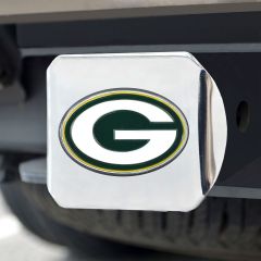 Packers Chrome Metal Hitch Cover With Color Logo