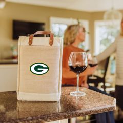 Packers Jute 2-Bottle Insulated Wine Bag