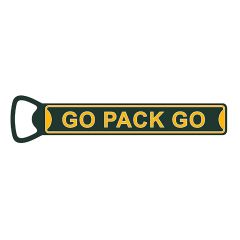 Packers Go Pack Go Steel Bottle Opener Magnet