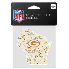 Packers Wincraft Cream Floral Decal