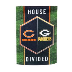 Packers vs. Bears House Divided Garden Flag