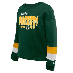 Packers New Era Girls Bubble Hearts Crew