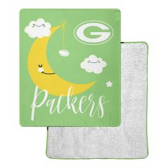 Packers Moon Man Sherpa Baby Throw Blanket