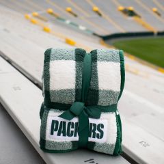 Packers Buffalo Check Frosty Fleece Throw Blanket