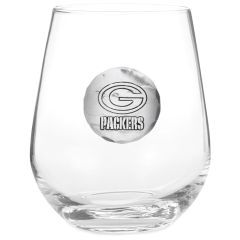 Packers Metal Emblem Stemless Wine Glass