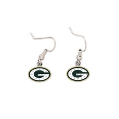 Packers Rhinestone Gem J-Hook Earrings