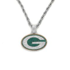 Packers White Gold Rope G Logo Pendant Necklace