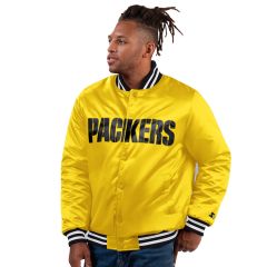 Packers Starter Cross Bronx Satin Varsity Jacket
