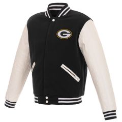 Packers Reversible Fleece Faux Leather Jacket